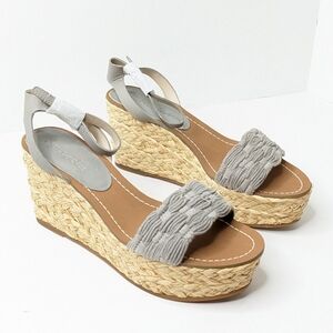 Splendid Marlene Wedge Sandals, Grey, Women's 8.5